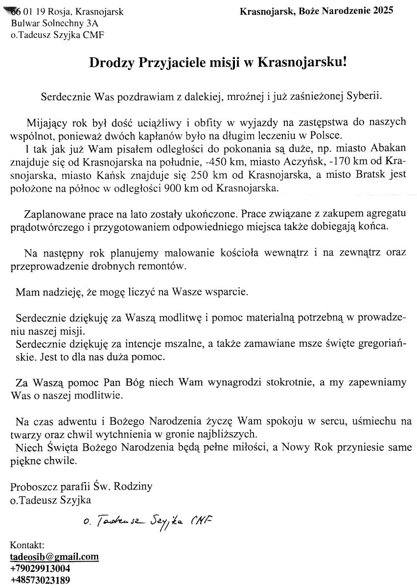 List z Krasnojarska